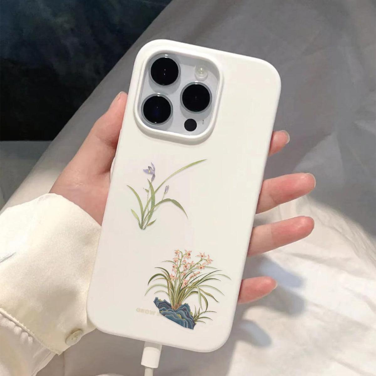 LOOGFDC Flower Sticker - 50 Pcs Waterproof Transparent Wildflower Stickers for Water Bottles, Laptops & Journals
