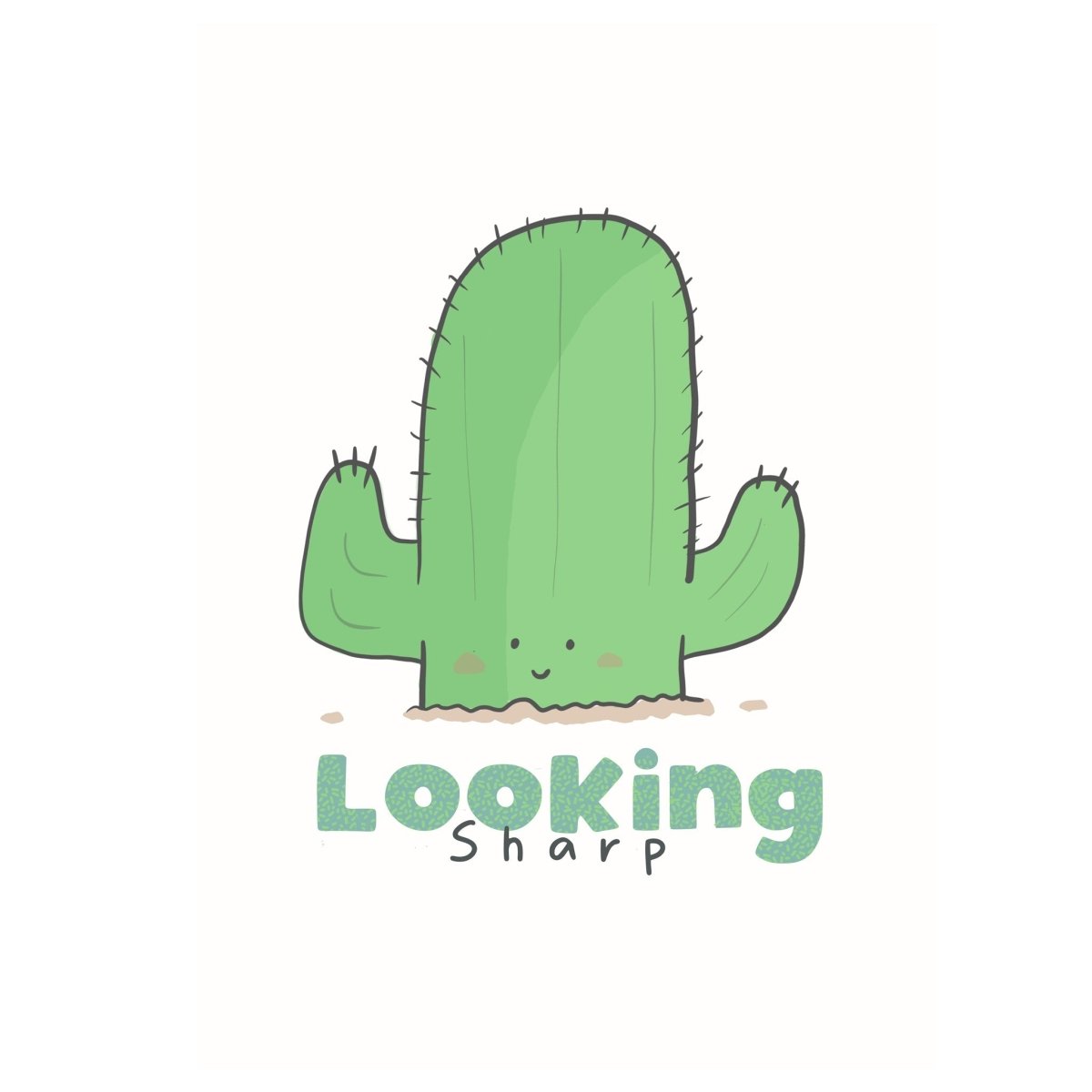 Looking Sharp A Cute Cactus Art Print