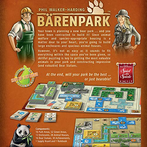 Lookout Baerenpark Board Game – Tile Placement Strategy for Families, 2-4 Players, 30-45 Minutes