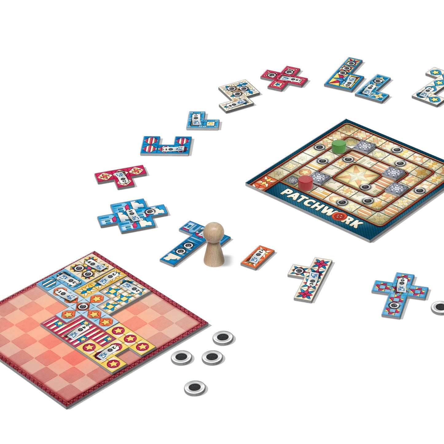 Lookout Patchwork Americana Edition Board Game – Two-Player Quilting Strategy (Ages 8+)