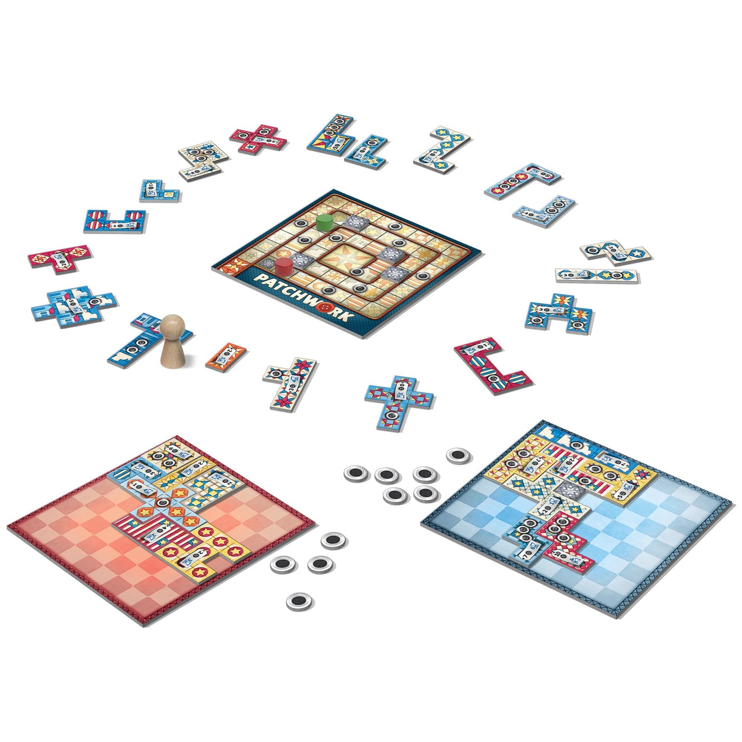 Lookout Patchwork Americana Edition Board Game – Two-Player Quilting Strategy (Ages 8+)