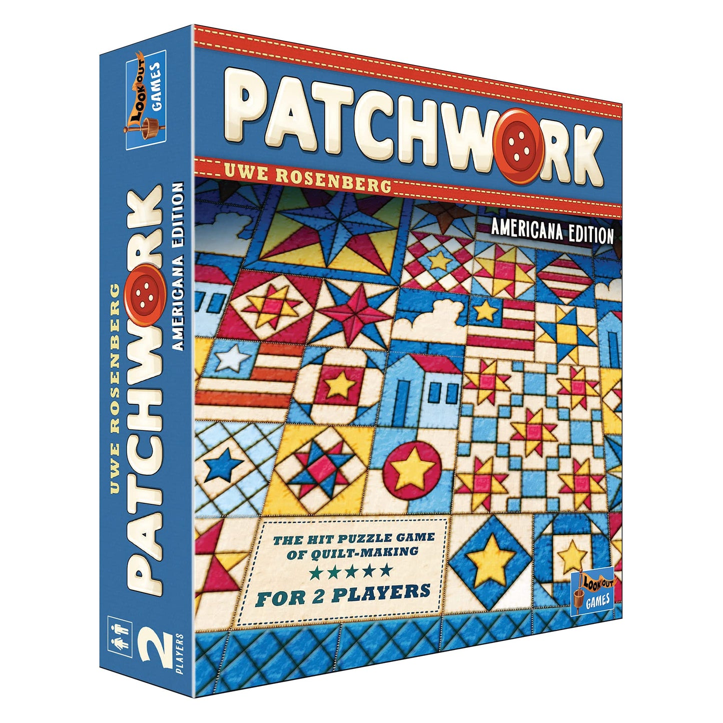 Lookout Patchwork Americana Edition Board Game – Two-Player Quilting Strategy (Ages 8+)