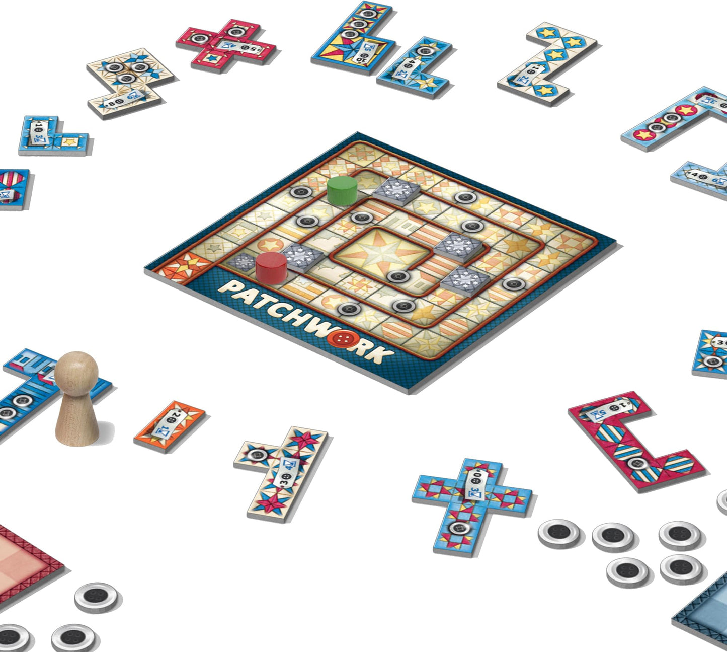 Lookout Patchwork Americana Edition Board Game – Two-Player Quilting Strategy (Ages 8+)