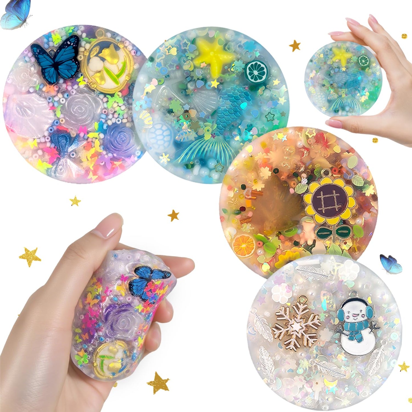 LOOMI 4PCS Seasonal Theme Picking Pads – Silicone Fidget Toys for Adults (6CM/2.93IN)