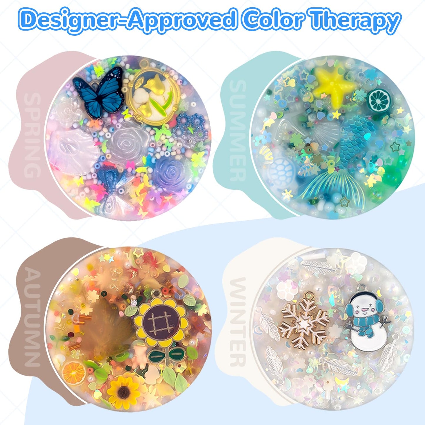 LOOMI 4PCS Seasonal Theme Picking Pads – Silicone Fidget Toys for Adults (6CM/2.93IN)