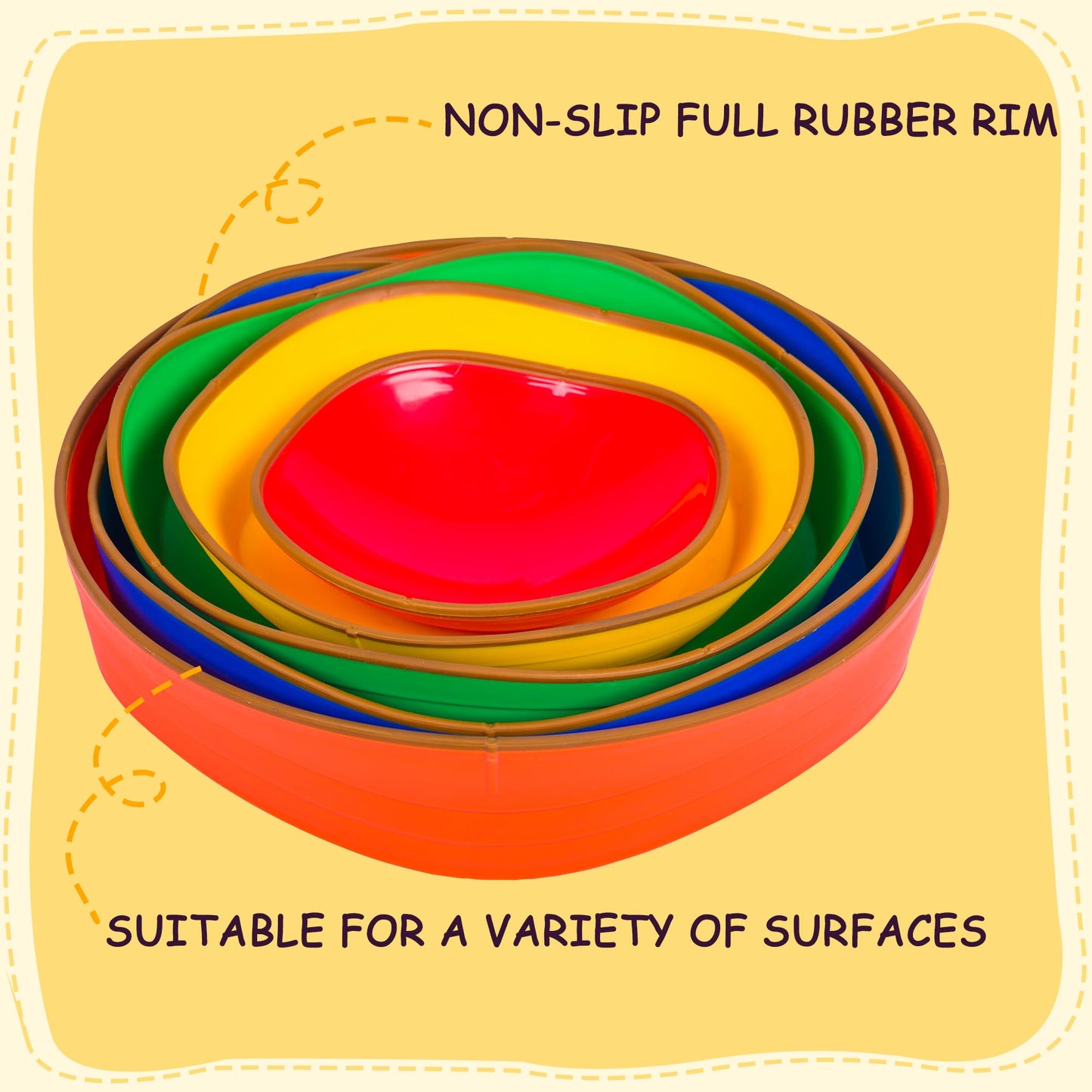 LoomLark Balance Stepping Stones for Kids – 5pc Non-Slip River Stone Obstacle Course Set