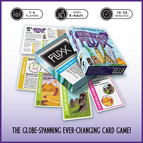 Looney Labs Around The World Fluxx Card Game – Worldwide Adventure with Dynamic Gameplay