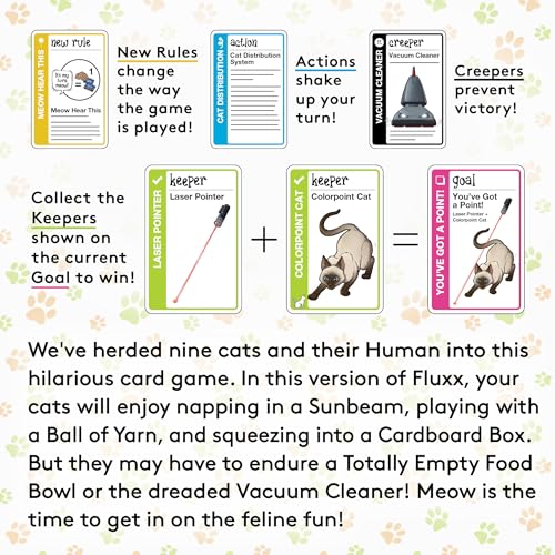 Looney Labs Cat Fluxx – Cat-Themed Card Game for 1-6 Players