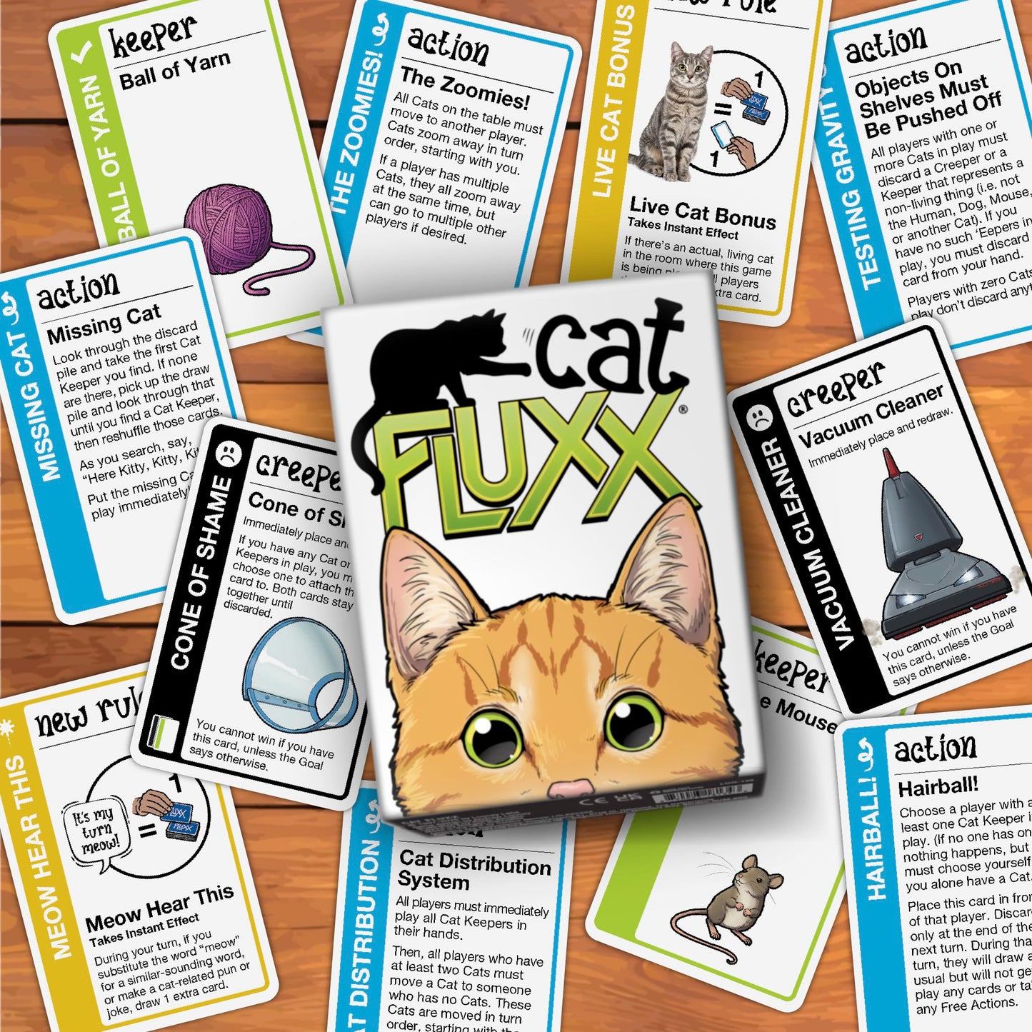 Looney Labs Cat Fluxx – Cat-Themed Card Game for 1-6 Players
