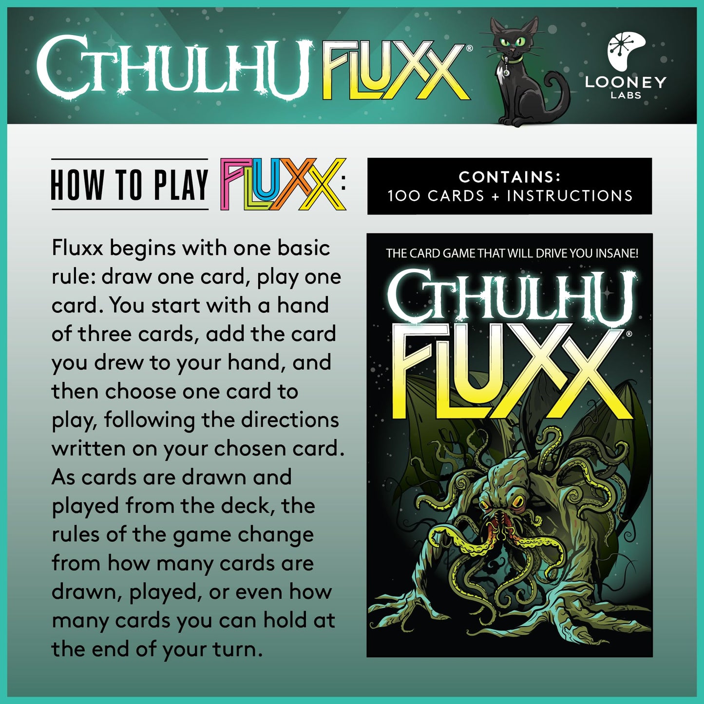 Looney Labs Cthulhu Fluxx Card Game – Fast-Paced Mystery Strategy for Fans & Mystery Lovers