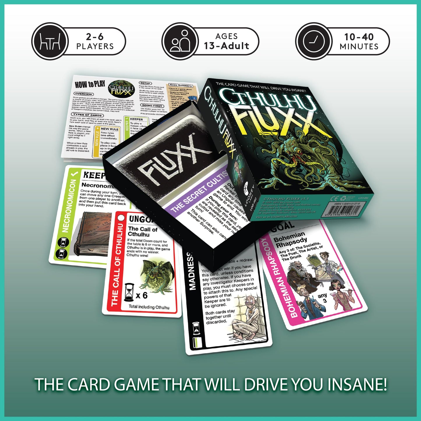 Looney Labs Cthulhu Fluxx Card Game – Fast-Paced Mystery Strategy for Fans & Mystery Lovers