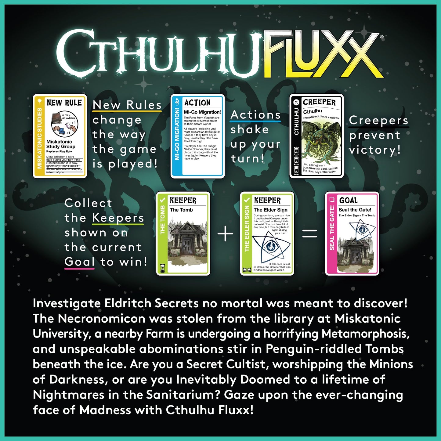 Looney Labs Cthulhu Fluxx Card Game – Fast-Paced Mystery Strategy for Fans & Mystery Lovers