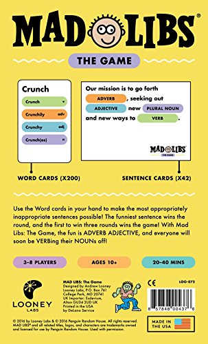 Looney Labs Mad Libs: The Game – Funny Sentence Building Game for 3-8 Players