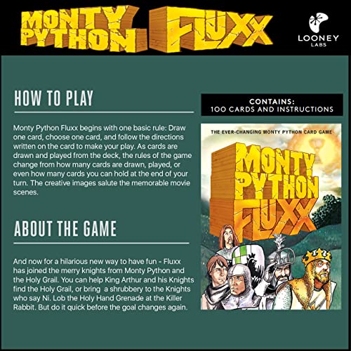 Looney Labs Monty Python Fluxx Card Game — Hilarious 2-6 Player Edition