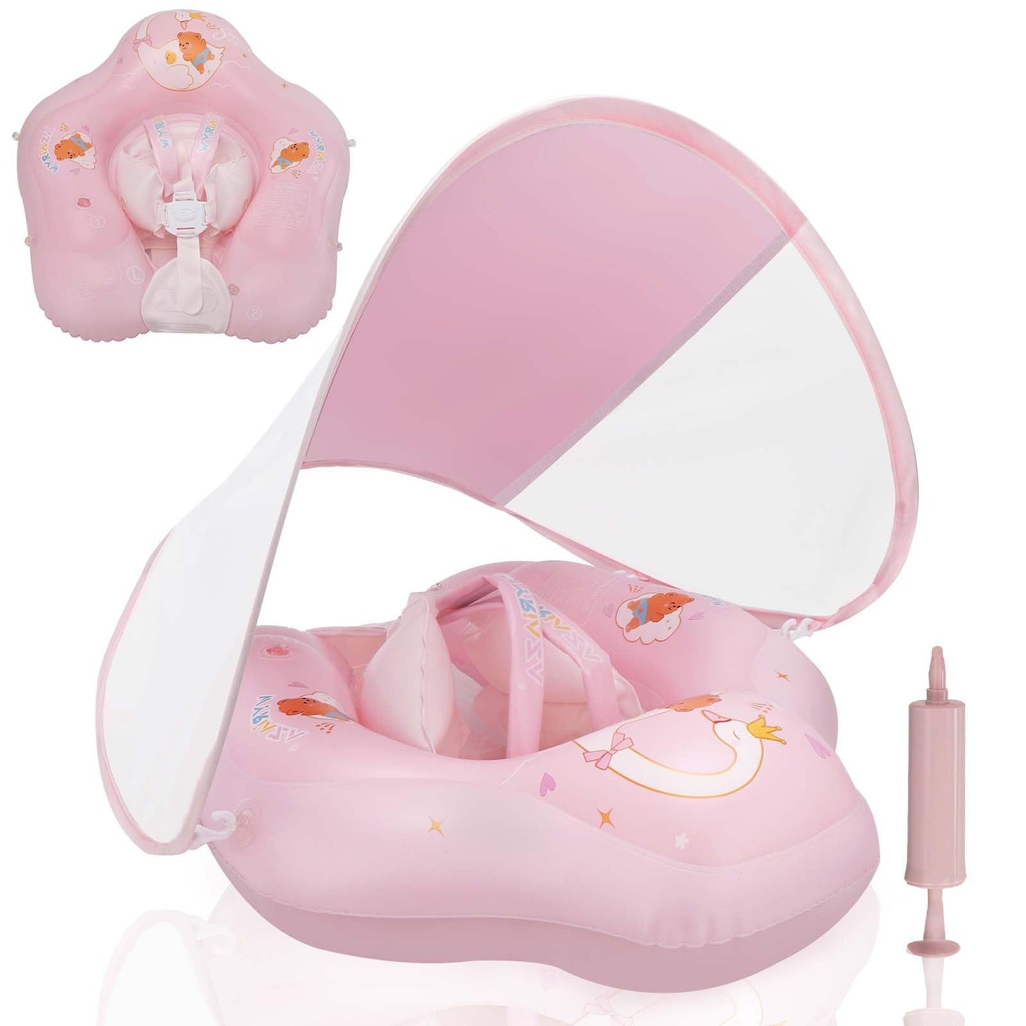 LOOWARTS Baby Float with Canopy – UV Safe Infant Pool Float 6–36 Months