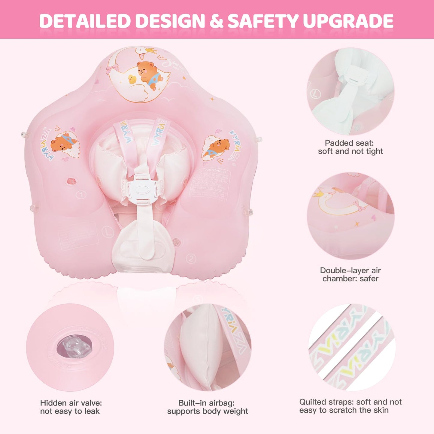 LOOWARTS Baby Float with Canopy – UPF50+ Infant Pool Float with Safety Seat (3–12 Months)