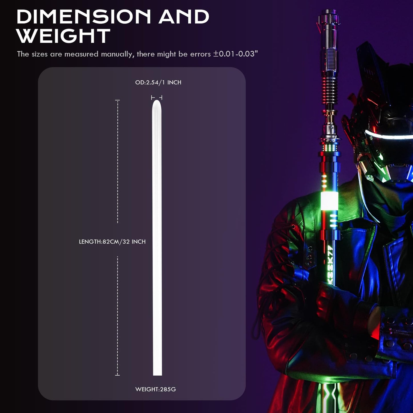 LordSaber Pixel Light Saber Blade – Heavy-Dueling Polycarbonate, Double-Sided LED, 32"/36" Length