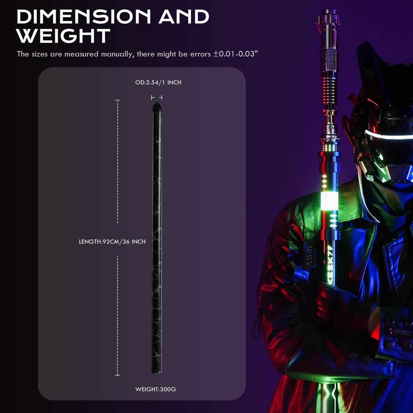 LordSaber Pixel Light Saber Blade | Xenopixel Double-Sided LED, Heavy Dueling, 1 inch Diameter, 82cm/92cm