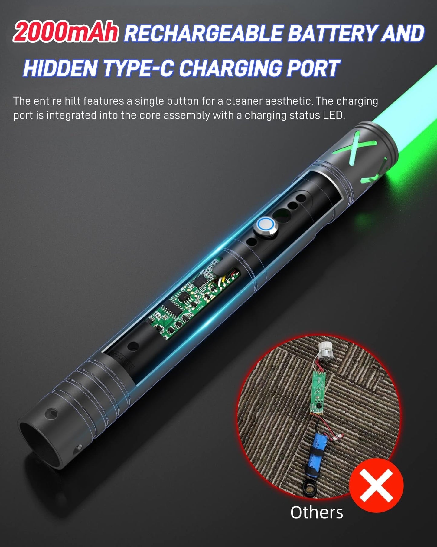 Lorsaberus 2-in-1 Light Sabers for Adults & Kids – 41-Inch Real Dueling, 12 RGB Colors