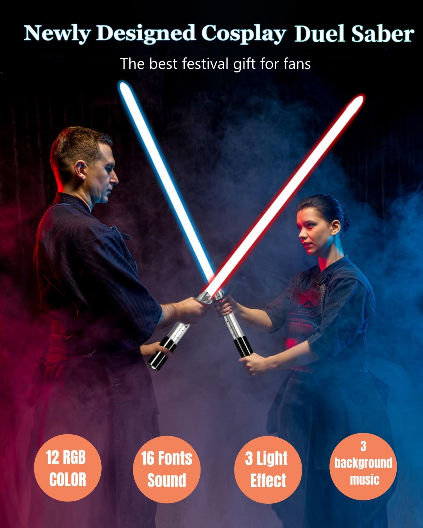 Lorsaberus Light Saber for Adults – Motion Control, 12 RGB Colors, 16 Sounds, Durable 36in Hilt