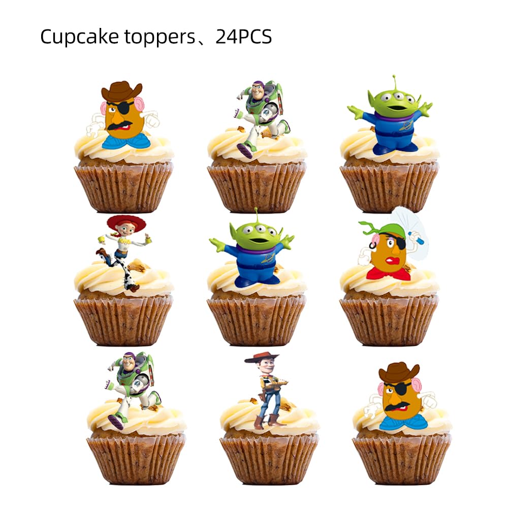 Losede 25PCS Cake Toppers Set - Happy Birthday Cupcake Toppers (Style 7)