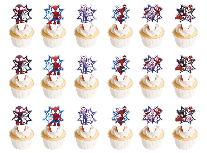 Losede 24-Pcs Cartoon Cake Toppers – Cupcake & Cake Decor (Style 7)