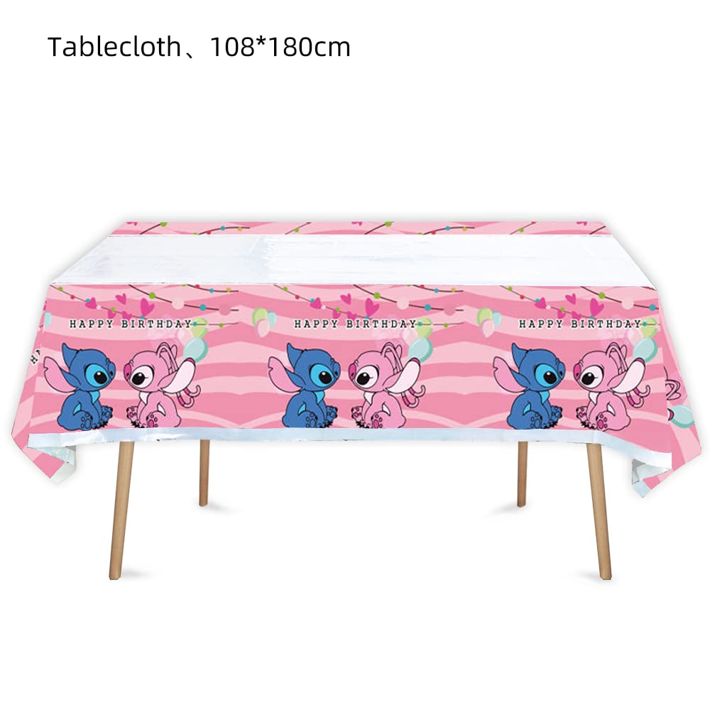 Losede 2pcs Pink Birthday Tablecloths – 70x42 in Table Cover Set for Party Decor