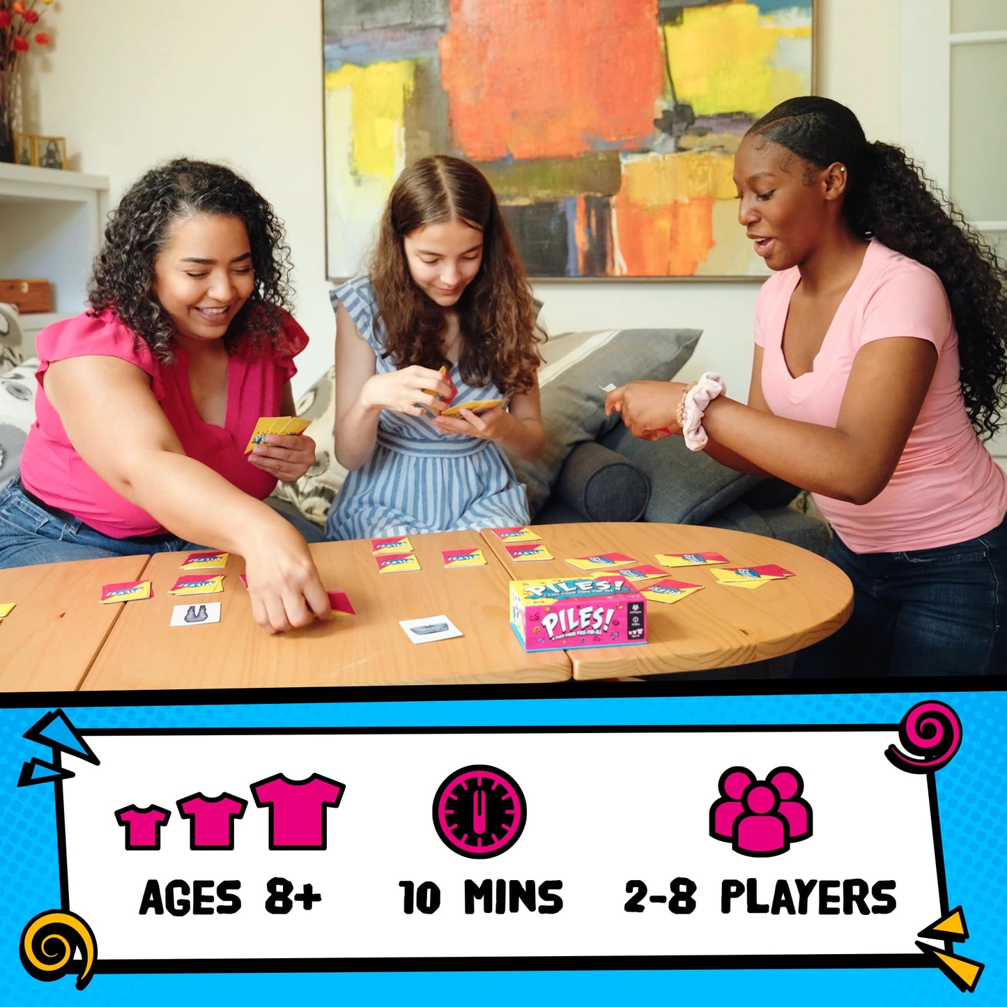 Lost Boy Entertainment Piles – Fast-Paced Card Game for 2-8 Players | Family & Travel Game, 10 Minutes