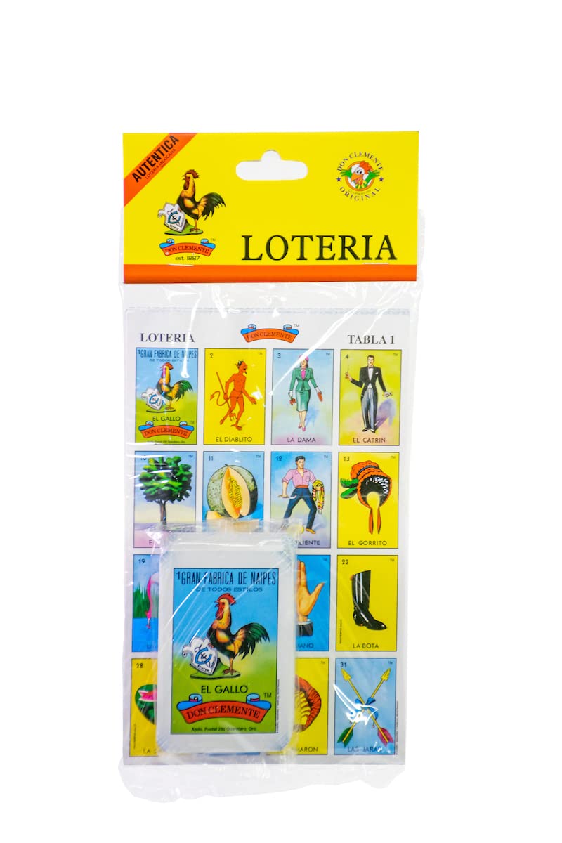 Loteria Authentic Mexican Game by Don Clemente – 54 Tablas with Colorful Illustrated Cards