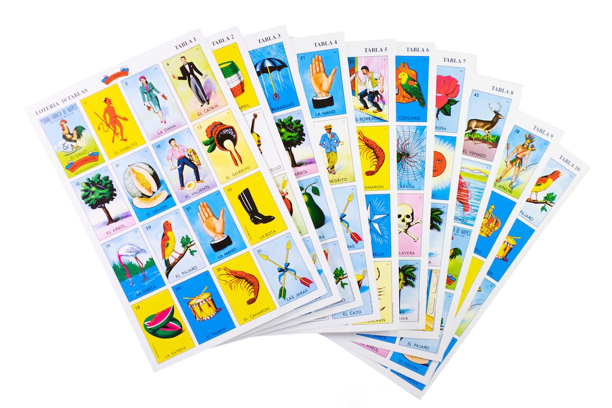Loteria Authentic Mexican Game by Don Clemente – 54 Tablas with Colorful Illustrated Cards
