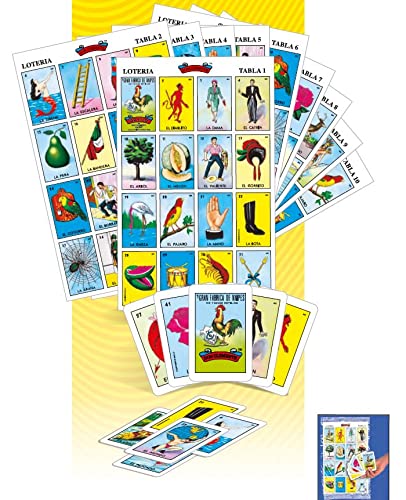 Loteria Authentic Mexican Game by Don Clemente – 54 Tablas with Colorful Illustrated Cards