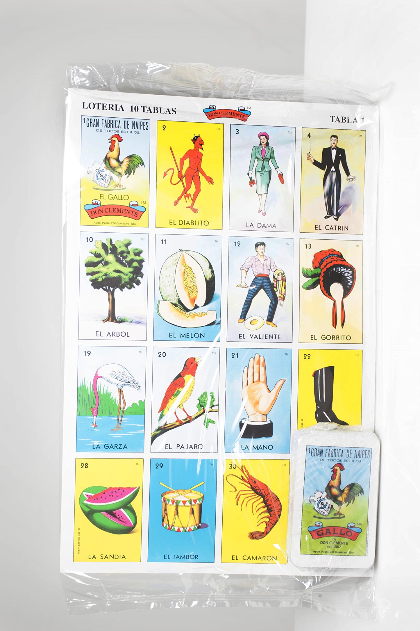 Loteria Don Clemente Jumbo Set – 10 Large Boards, 54 Decks