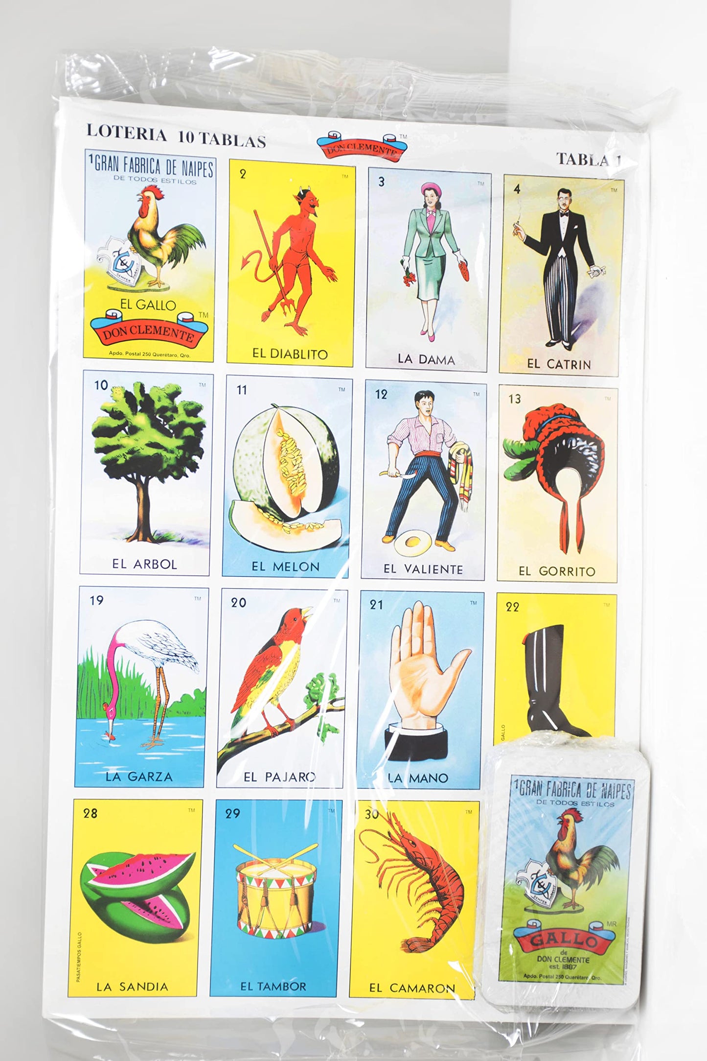 Loteria Don Clemente Jumbo Set – 10 Large Boards, 54 Decks