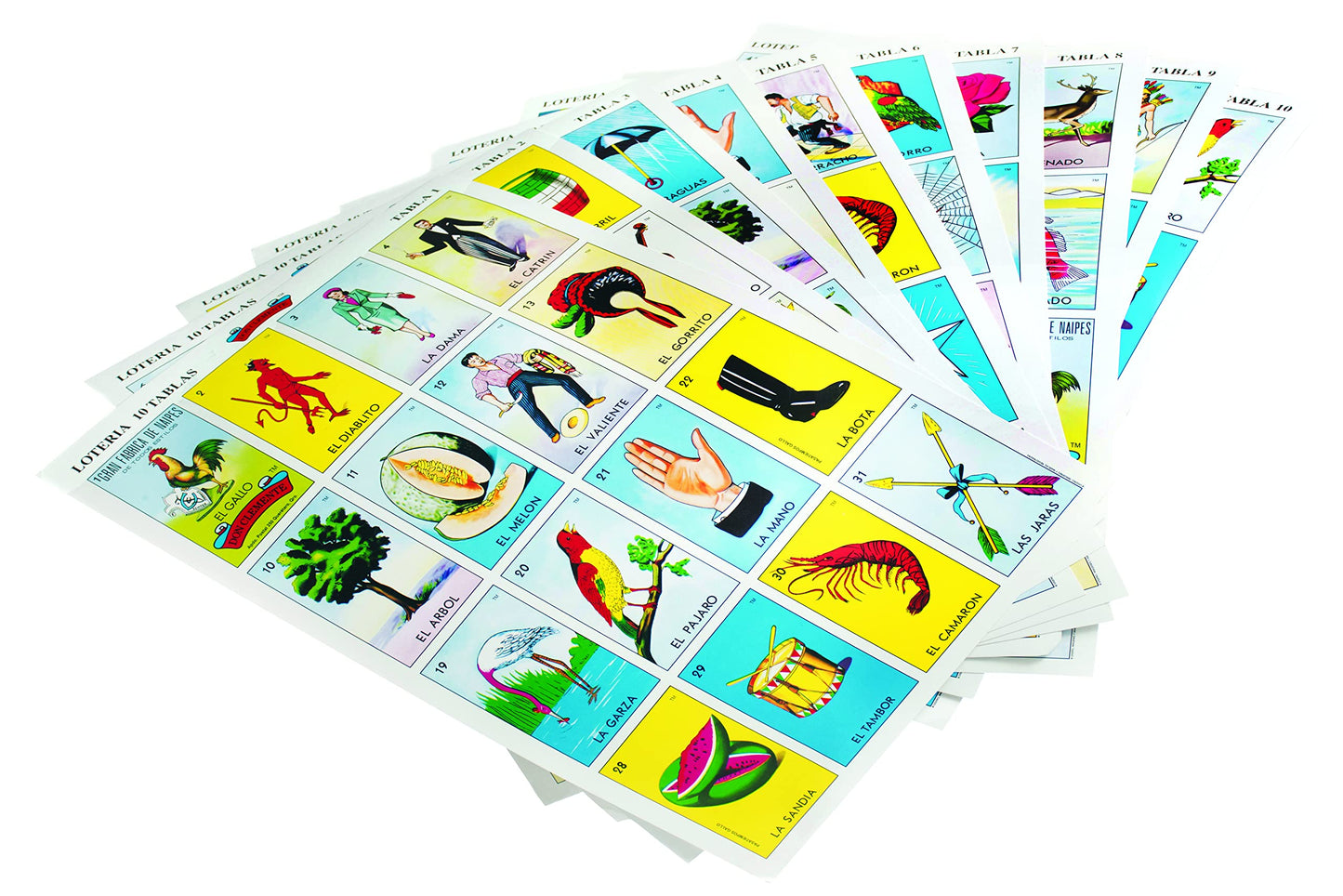 Loteria Don Clemente Jumbo Set – 10 Large Boards, 54 Decks