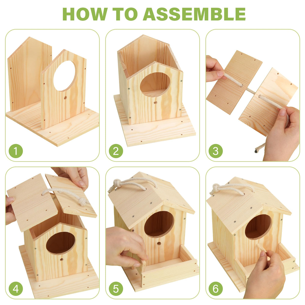 LotFancy Bird House Kit – DIY Wooden Birdhouse for Kids 4+, Build & Paint