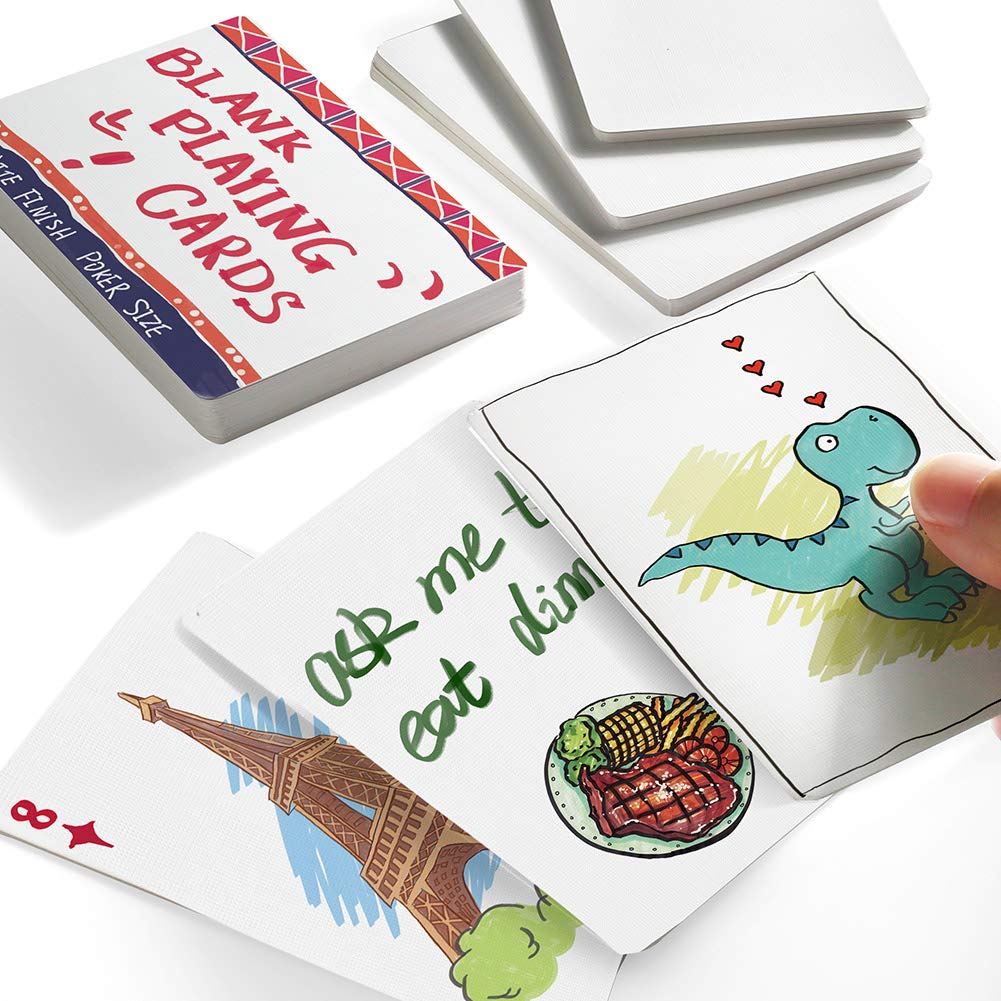 LotFancy Blank Playing Cards – 180 Printable Cards, Matte Finish, Poker Size