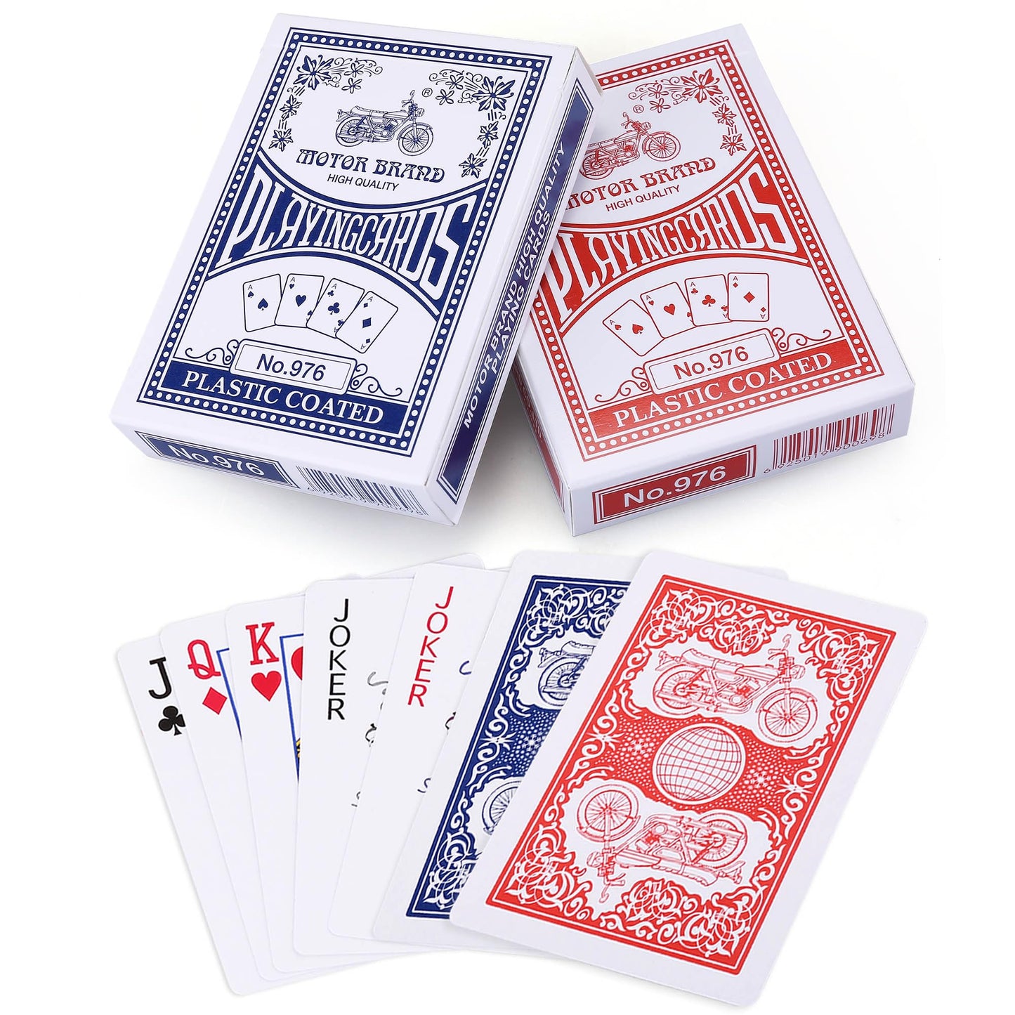 LotFancy Playing Cards – 2 Pack, Casino-Grade Poker Cards, Blue & Red, Poker Size Standard Index