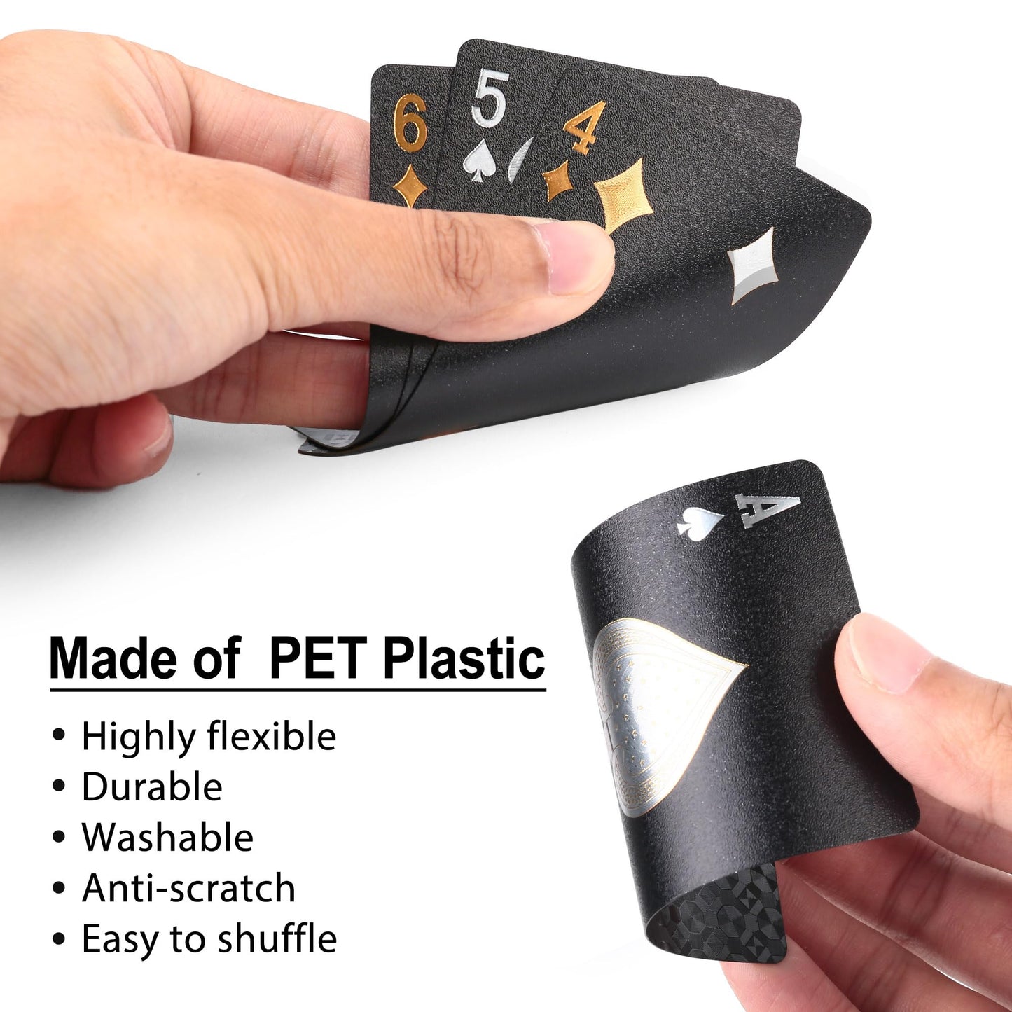 LotFancy Plastic Playing Cards – 2 Decks, Waterproof, in Plastic Cases for Poker, Magic & Beach Games