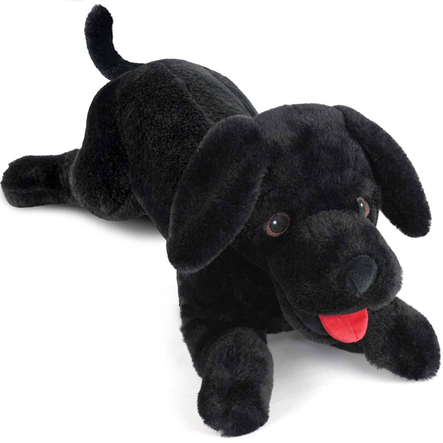 LotFancy 26-Inch Black Lab Plush — Realistic Stuffed Dog Toy for Kids