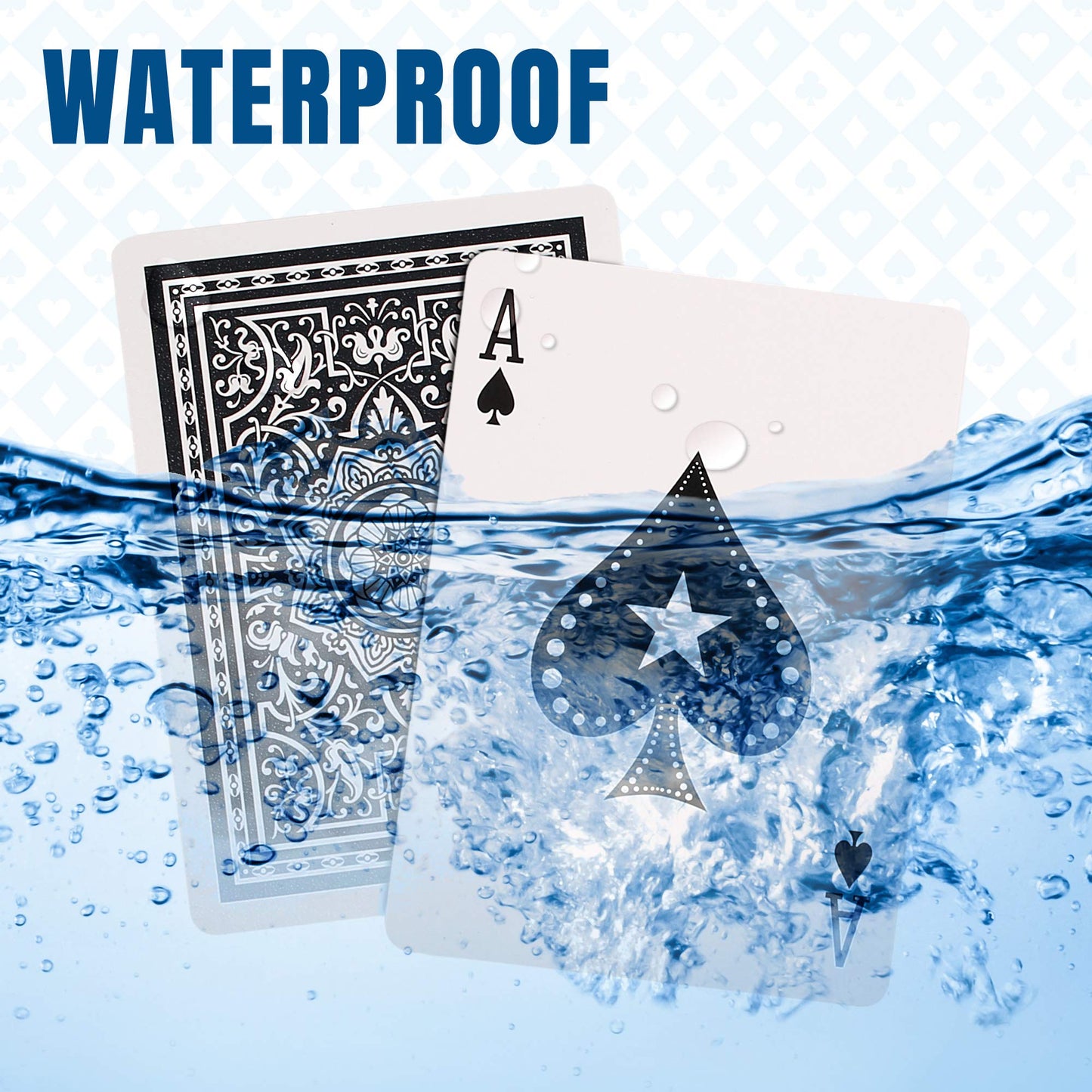 LotFancy Waterproof Playing Cards - 2 Decks, Cases, 100% Plastic, Poker Size
