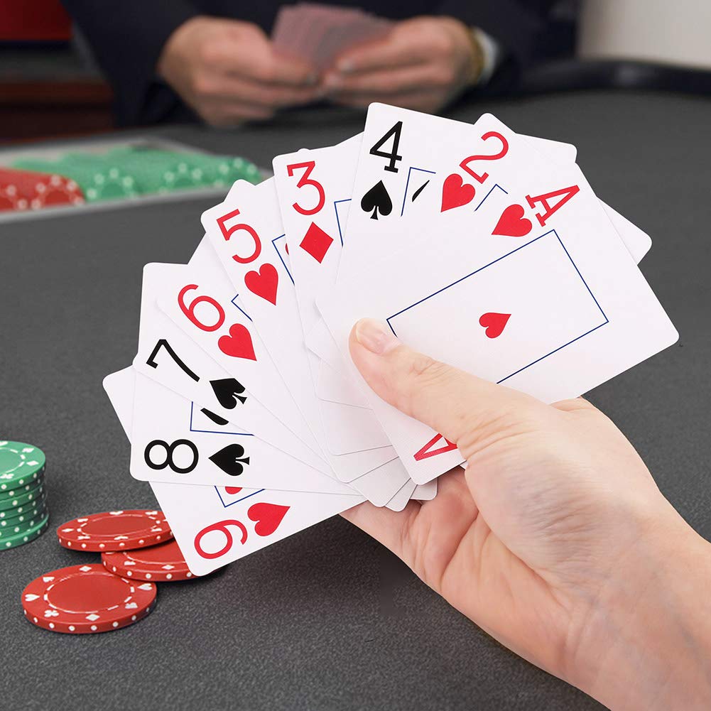 LotFancy Playing Cards 2 Pack - Jumbo Index Large Print Poker Size (Red & Black)