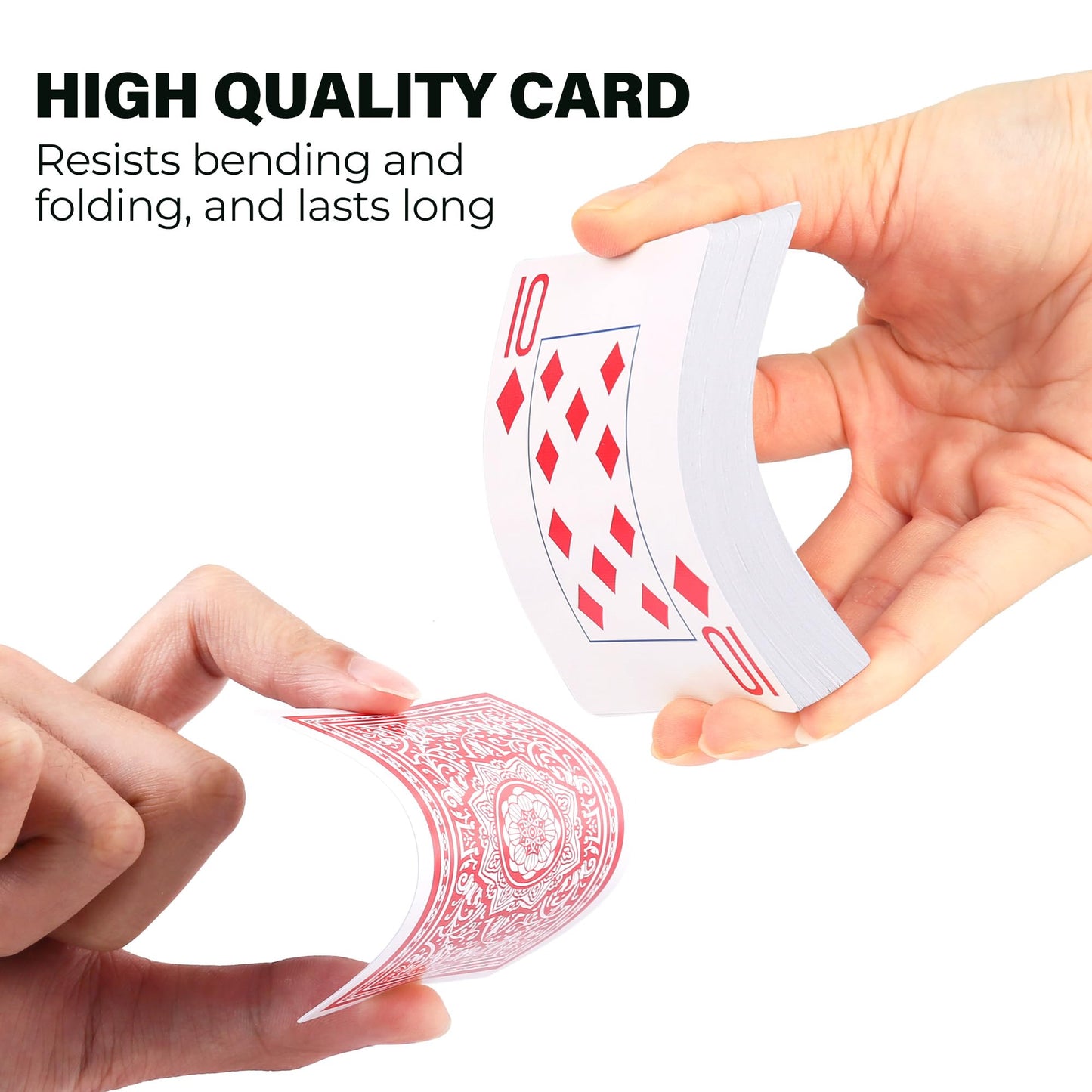 LotFancy Playing Cards 2 Pack - Jumbo Index Large Print Poker Size (Red & Black)