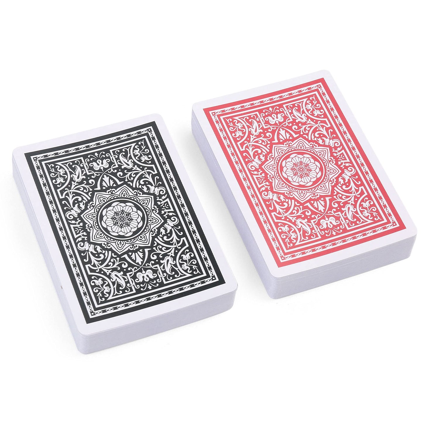 LotFancy Playing Cards 2 Pack - Jumbo Index Large Print Poker Size (Red & Black)