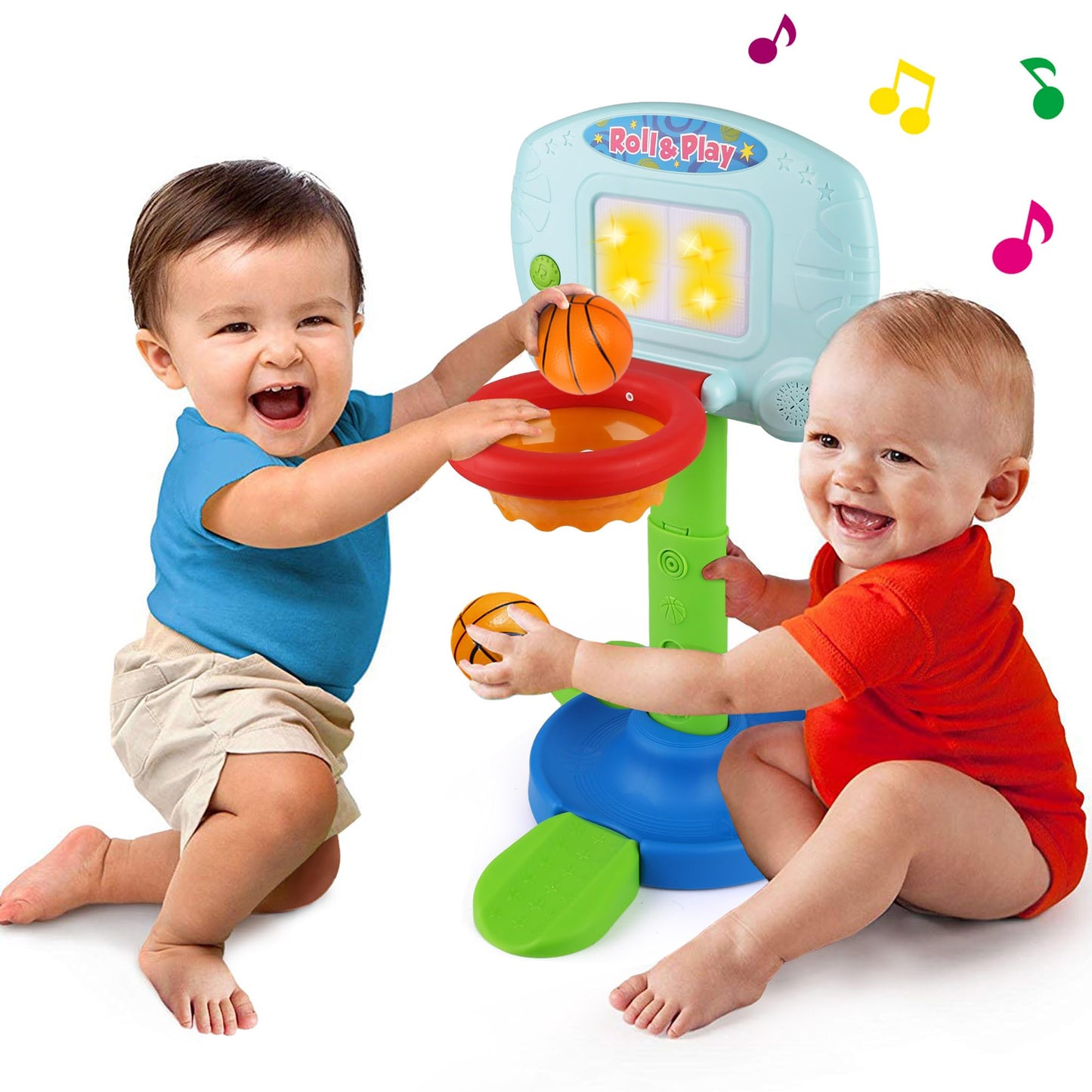 LotFancy Toddler Basketball Hoop – 2-in-1 Light & Music Indoor Toy for 18-36 Months