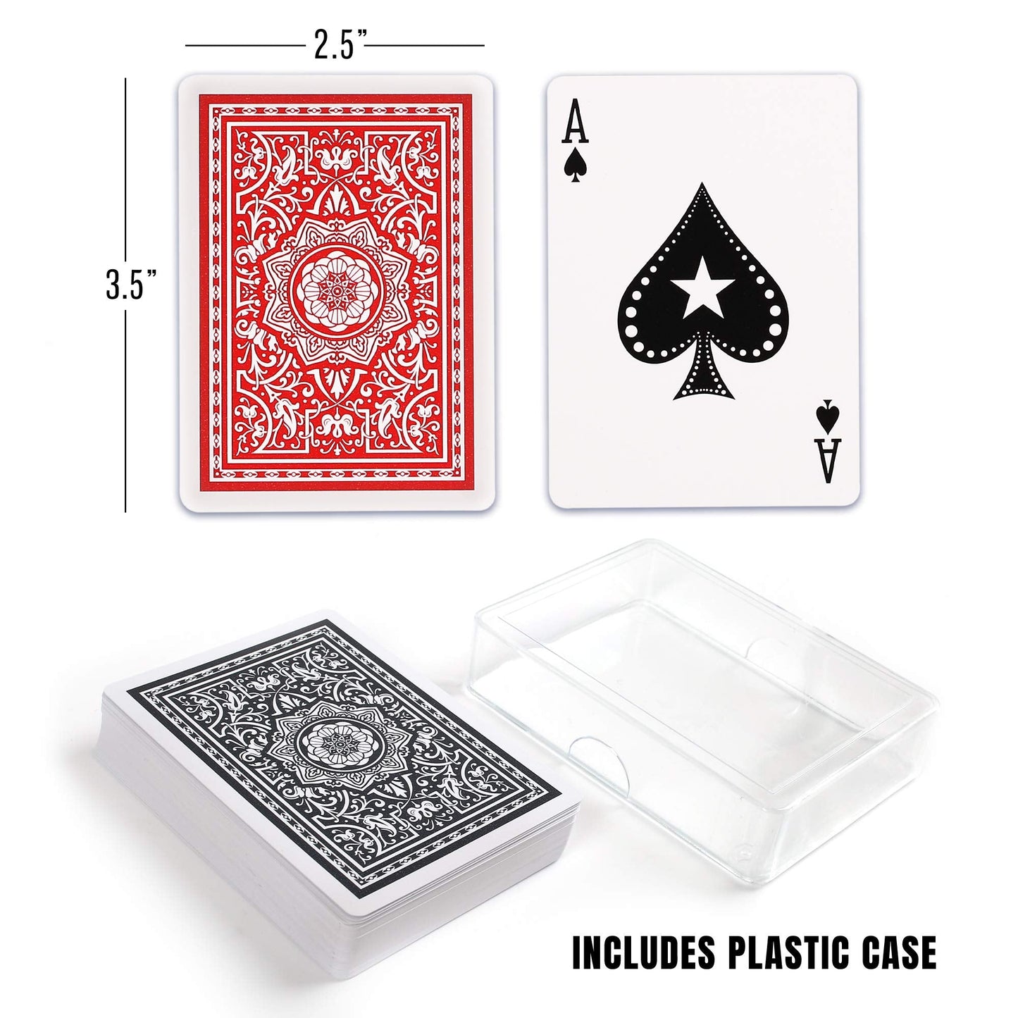 LotFancy Waterproof Playing Cards - 2 Decks, Cases, 100% Plastic, Poker Size