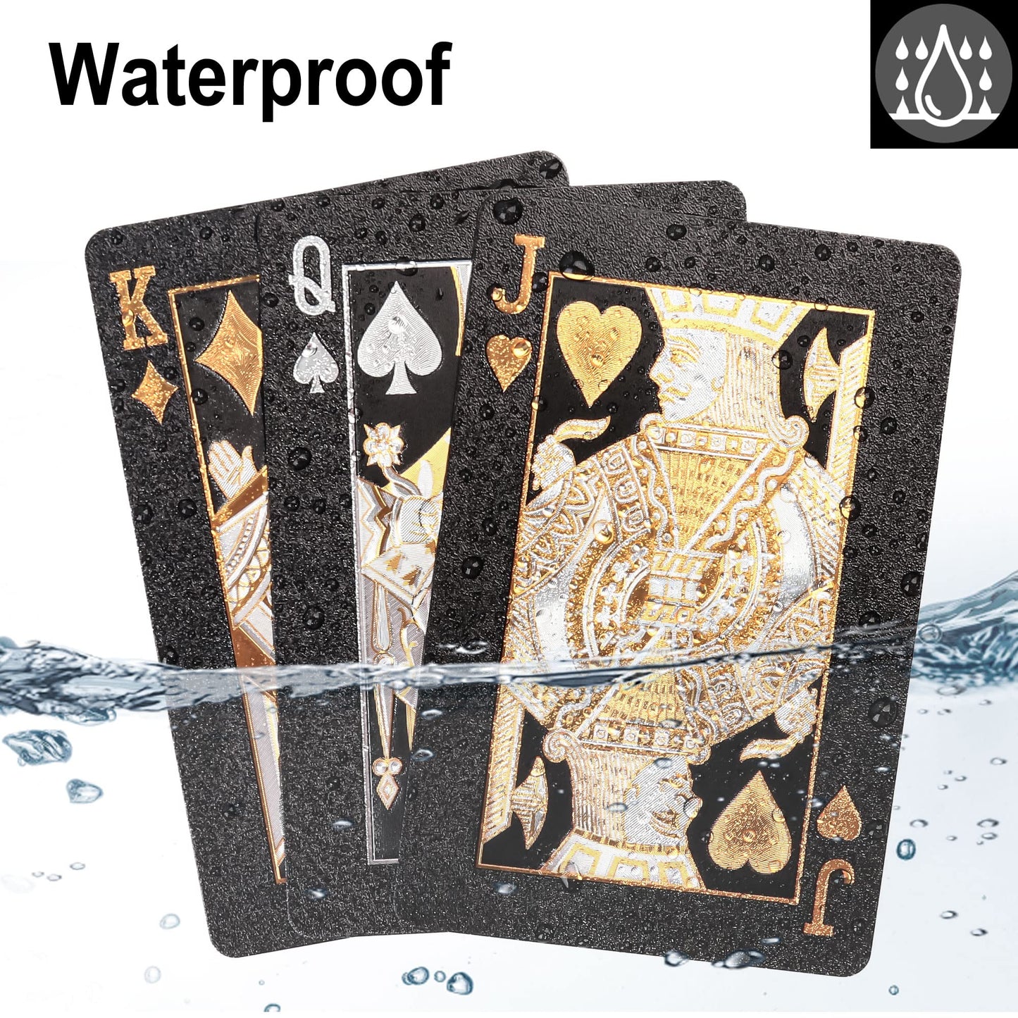LotFancy Plastic Playing Cards – 2 Decks, Waterproof, in Plastic Cases for Poker, Magic & Beach Games