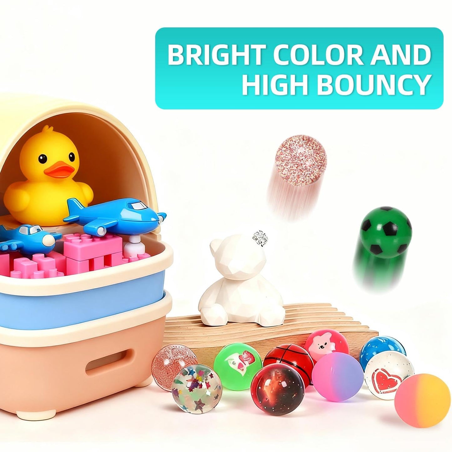 Lotofwow Small Bouncy Balls – 16-Pack for Classroom Prizes & Party Favors