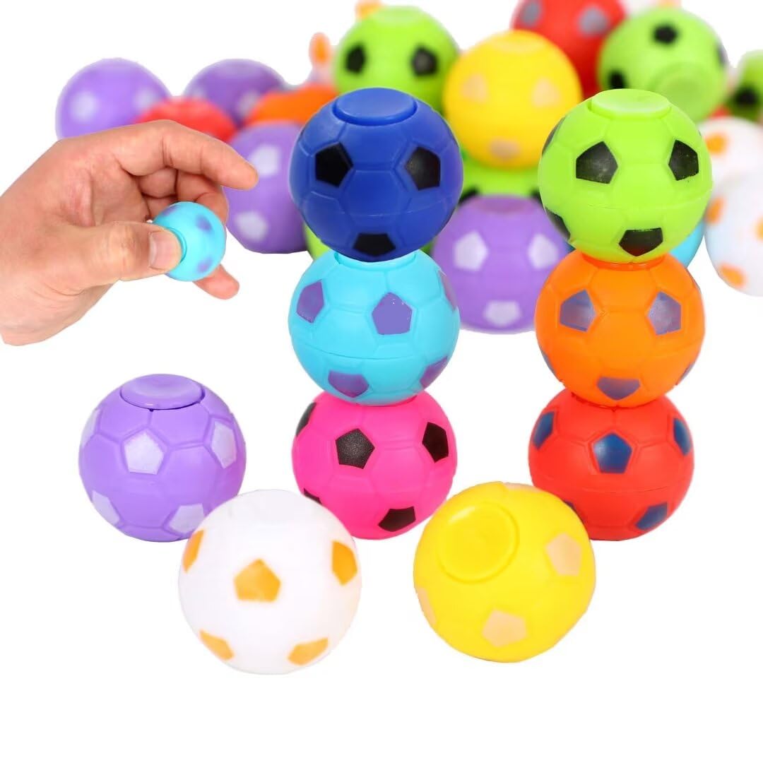 Lotofwow Mini Fidget Spinner Soccer Ball Toys — 9 Pcs | Party Favors & Classroom Prizes