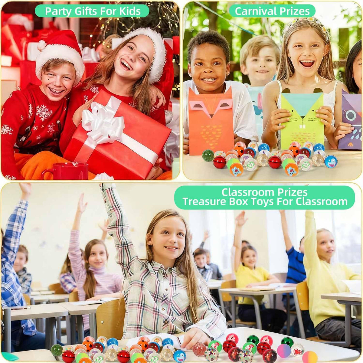 Lotofwow Small Bouncy Balls – 16-Pack for Classroom Prizes & Party Favors