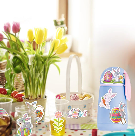 Lotsduoler 51PCS Easter Stickers – Bunny, Egg & Rabbit Decor for Cards, Journals & Crafts